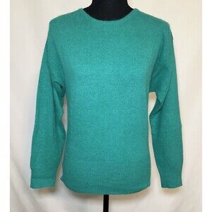 VTG Bloomingdale's y.e.s. Green Lambswool Angora Rabbit Nylon Blend‎ Sweater MED